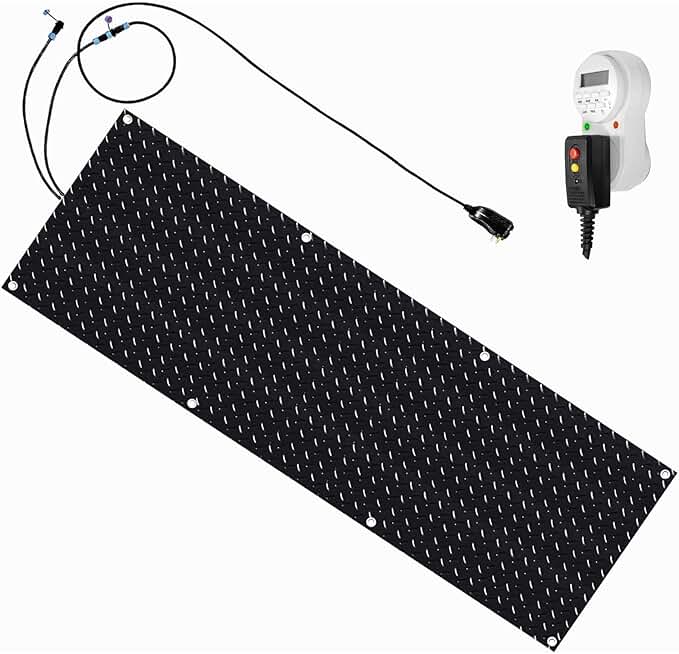 MARXAN Snow Melting Mats Outdoor Heated Rubber Non-Slip Stairs Deicing Winter Heating Mat with Thermostat for Driveway Walkway Entryways (Color : 1pcs, Size : 40x280cm/(15.7x110in))