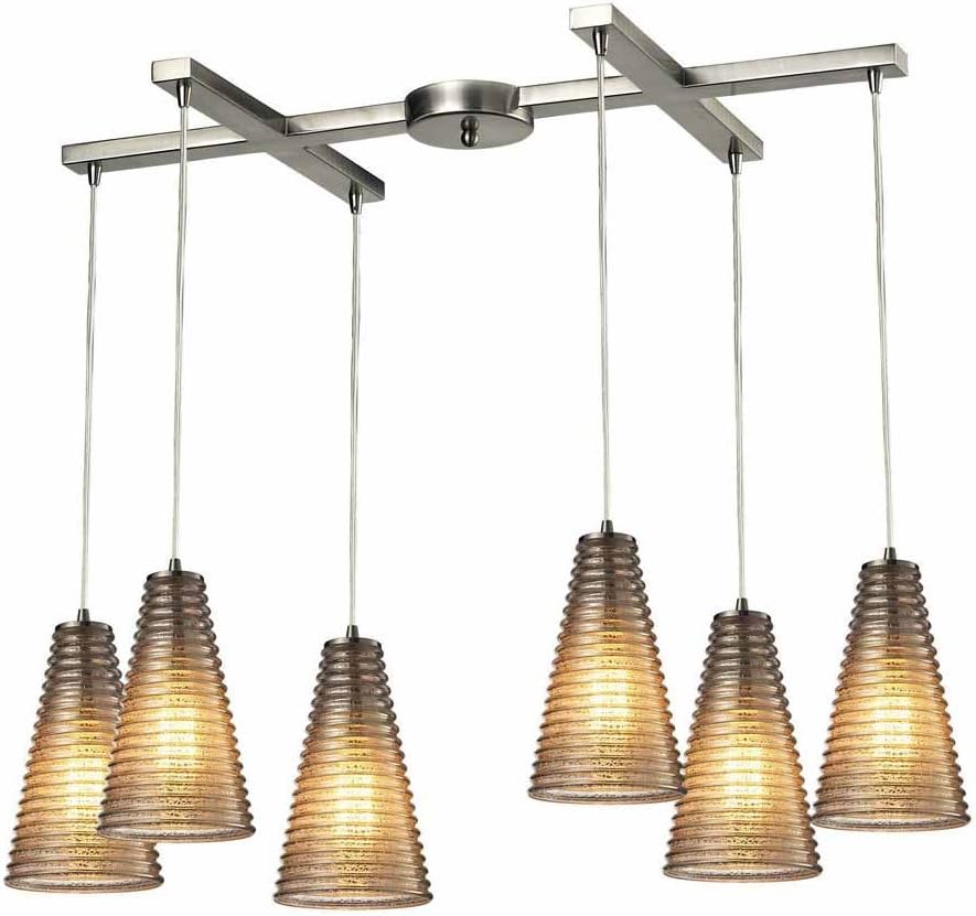 10331/3L-HAMB Hammered Glass Collection 3 Light Chandelier, 36