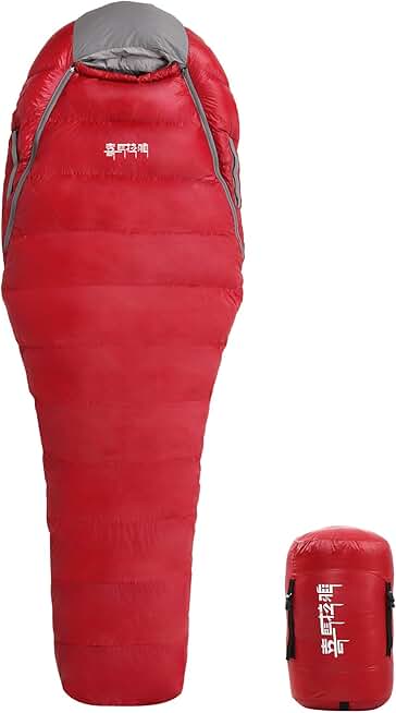 Cold Weather Goose Down Mummy Sleeping Bag for Adult Ultralight Compact Backpacking Hiking Camping Sleep Bag 0 Degree