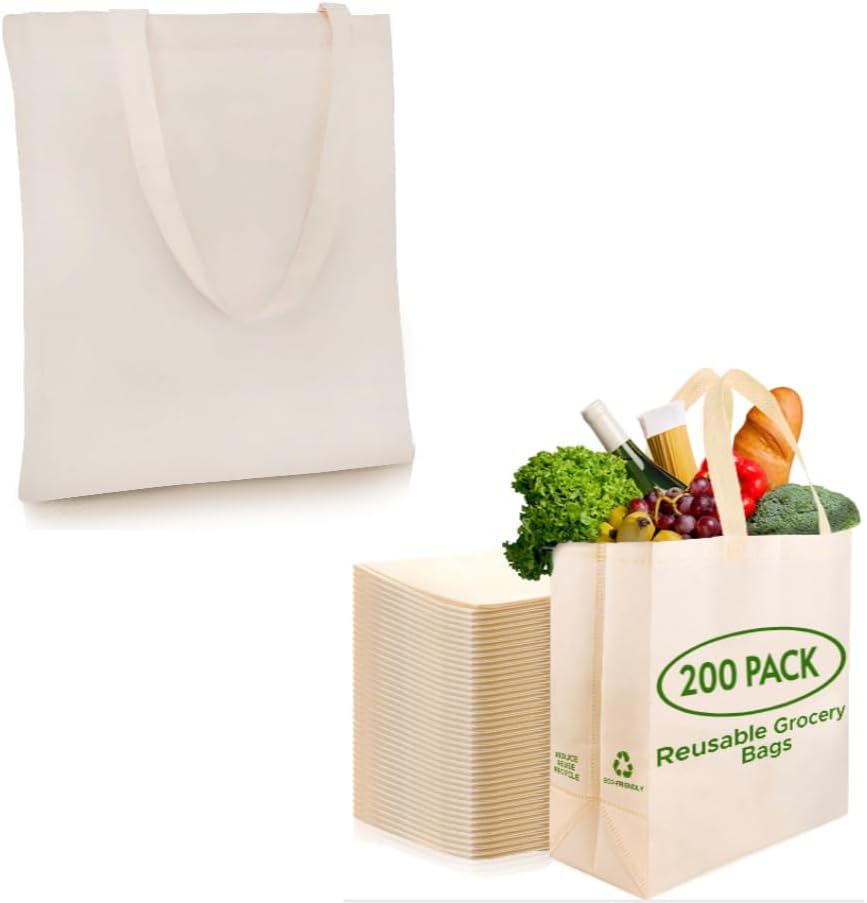 Simply Cool Cotton Beige Reusable Tote Bags 13