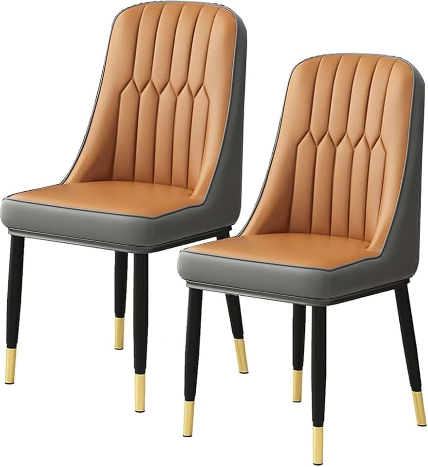 Kitchen Chairs Anti-Skid Living Room Dining Chair High Back Padded Soft Seat Accent Chairs Set of 4 Multipurpose Side Chair Leather Upholstered Comfortable Lounge Chair Sturdy Durable/K-Green/