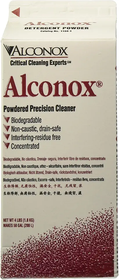 Alconox 1104 Powdered Precision Cleaner, 4 lbs Box (Case of 9)