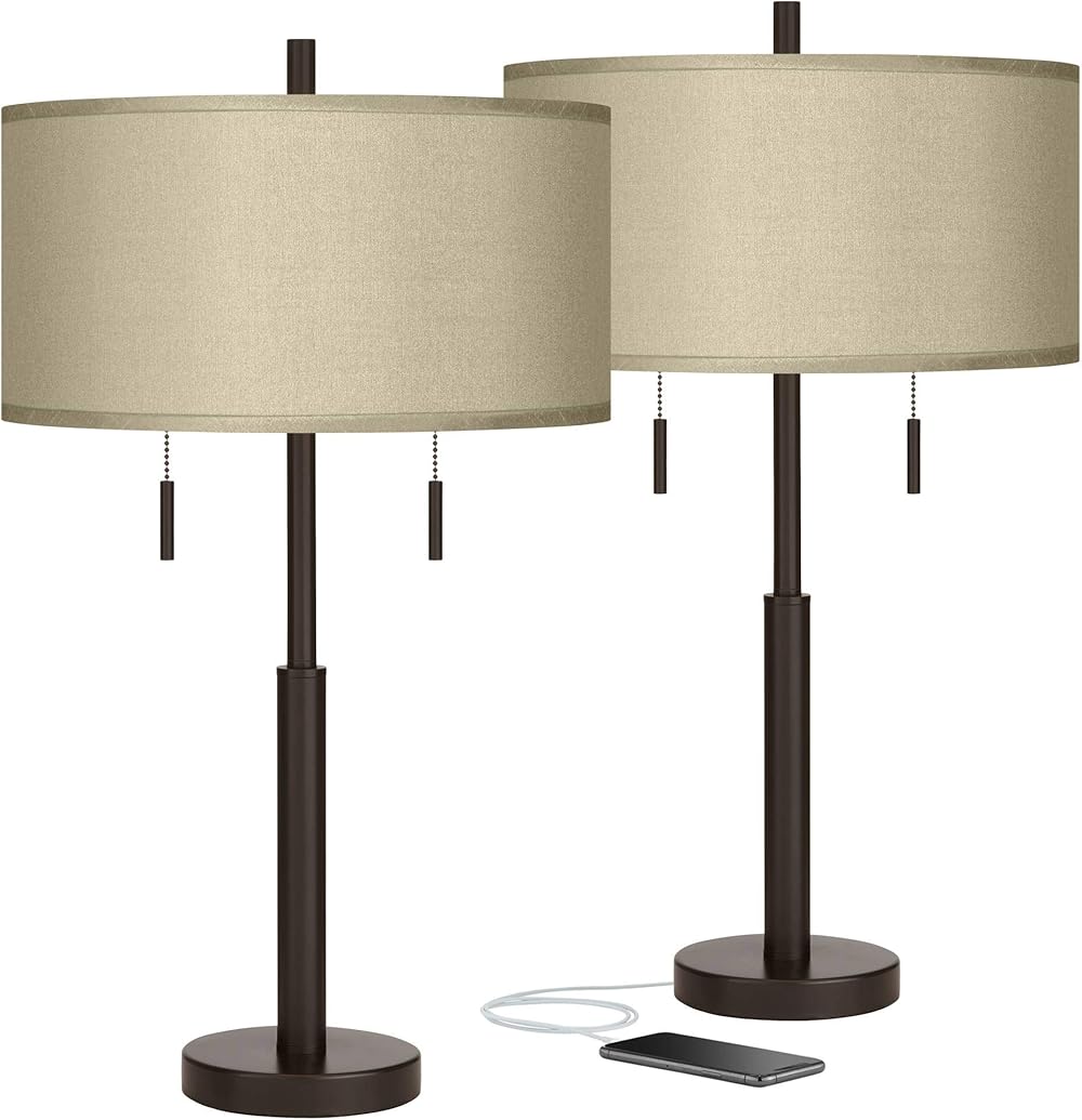 Possini Euro Design Robbie Modern Table Lamps 25.5