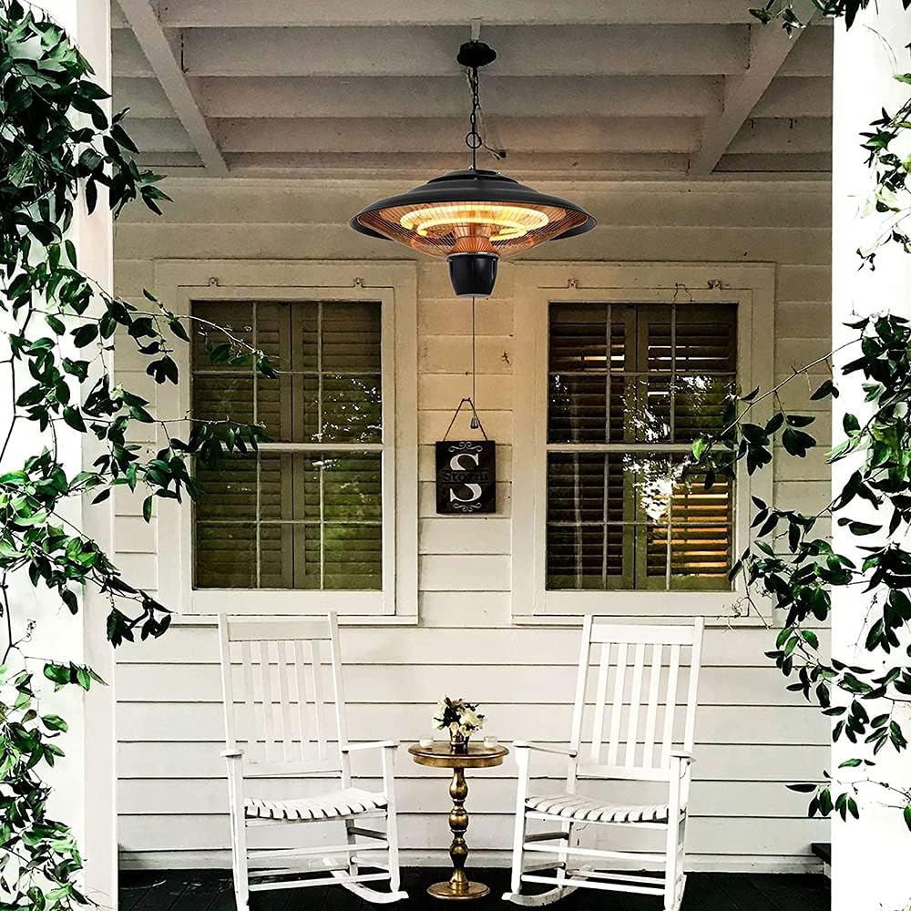 1500W Electric Patio Heater Ceiling Mounted Heater Electric Hanging Weatherproof Ceiling Heater for Patio, Conservatory Or Garage Heating