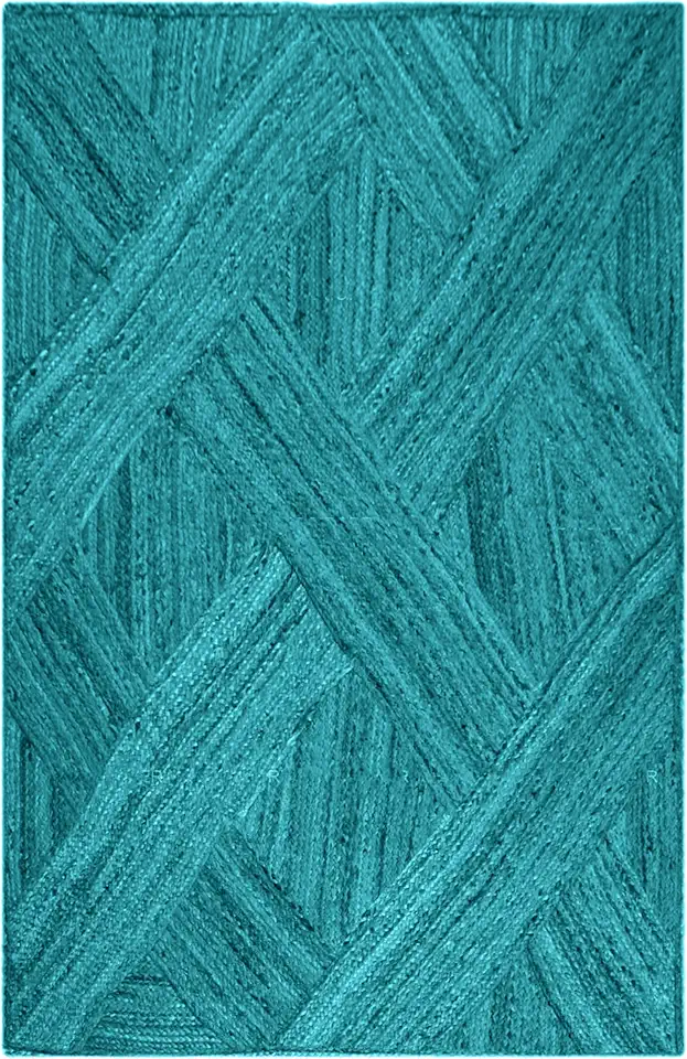 Indian artisans Natural Jute Rug 2x16 Kilim Runner Rug Hand Braided Rug Geometric Pattern Sky Blue Hand Woven Rug Flatweave Rug Indoor Outdoor Rugs for Hallway Runner Stair Runner Corridor Runner