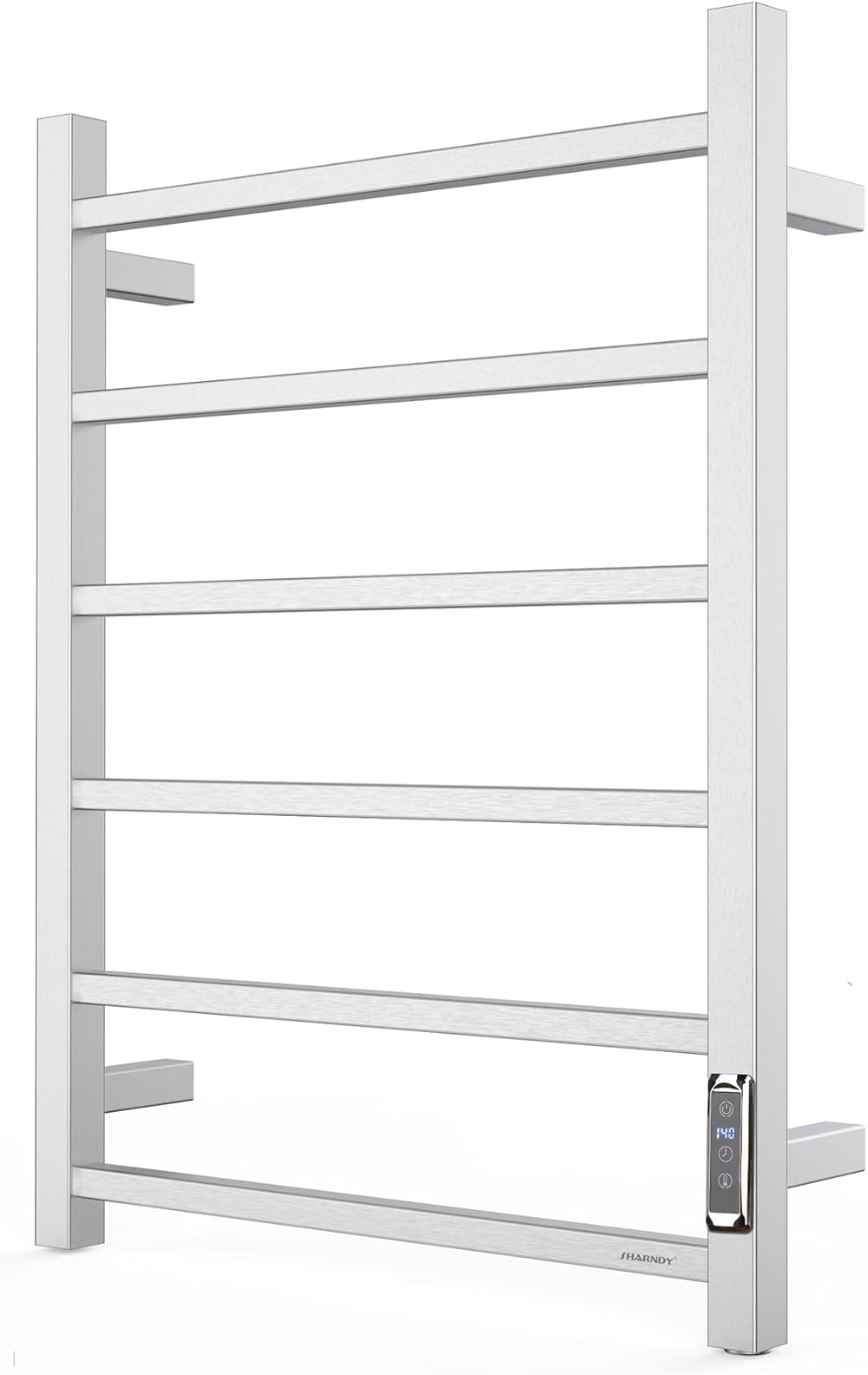 Towel Warmer with Built-in Timer ETW13S for Bathroom Wall Mounted Bath Towel Heater Plug-in Electric Heated Towel Rack Brushed