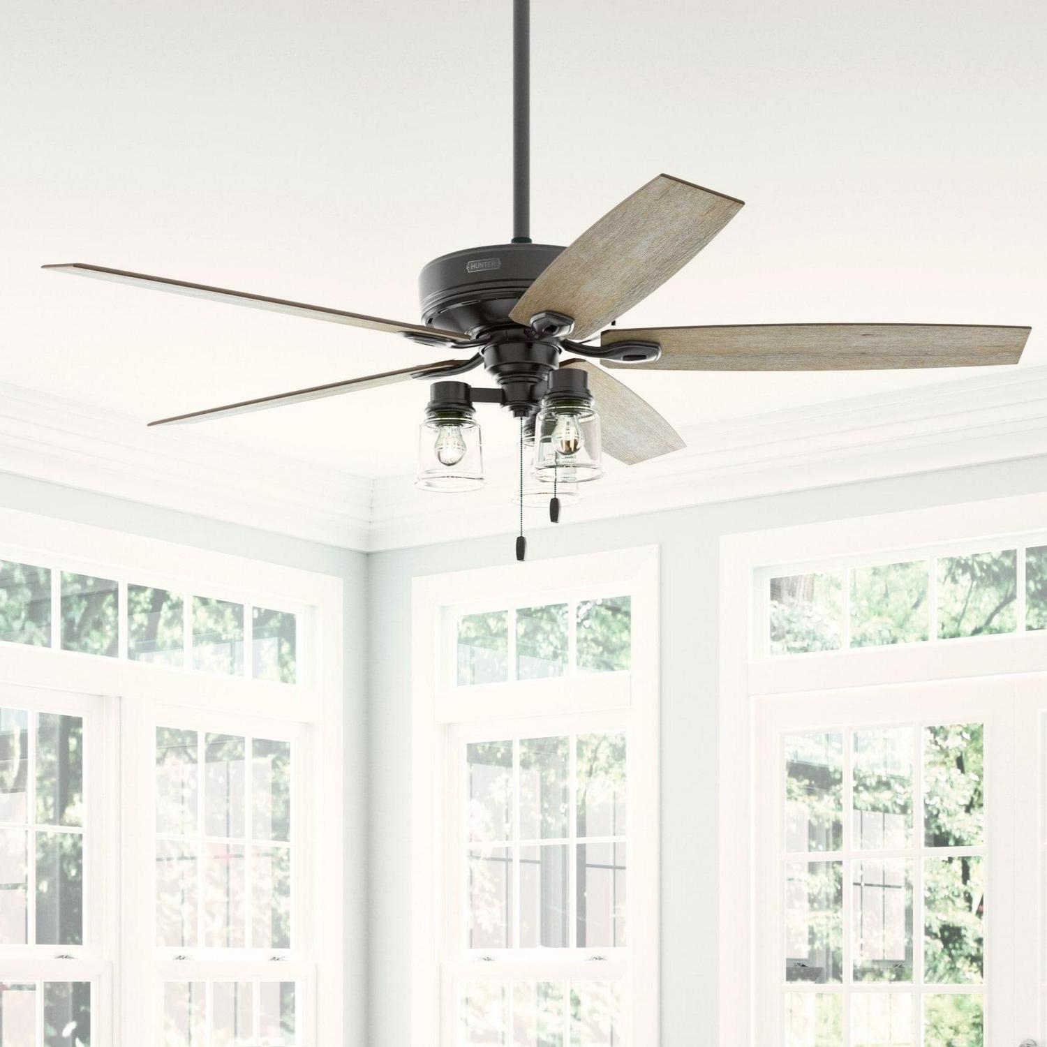 Hunter Bristlecone 60-in Noble Bronze Indoor Ceiling Fan with Light (5-Blade)