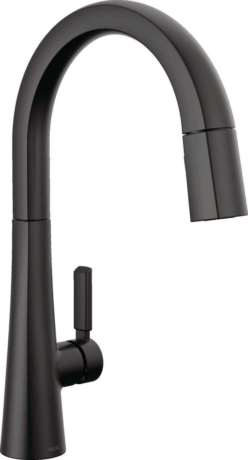 Delta Faucet Monrovia Matte Black Kitchen Faucet, Single-hole, 9191-BL-DST