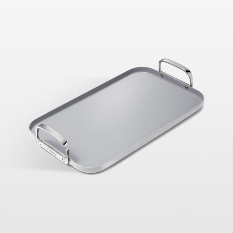 Caraway ® Grey Ceramic Non-Stick Double Burner Grill Pan