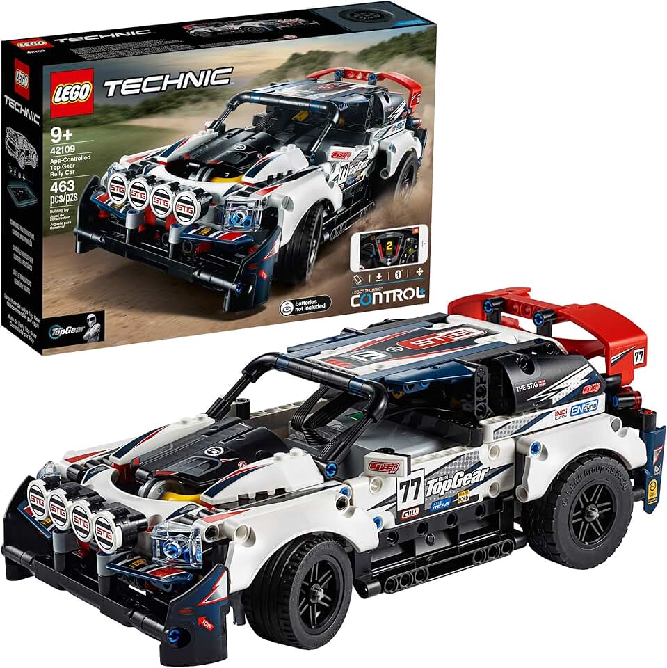 LEGO Technic App-Controlled Top Gear Rally Car 42109 Racing Toy Building Kit (463 Pieces)