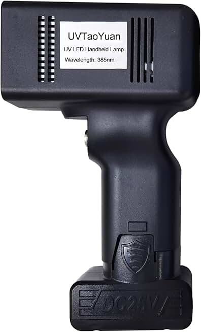 UV LED Flashlight 385nm 50W LED UV Portable Lamp 3D Printing Curing Handheld Lamp Fluorescence Detector UV LED Handheld Flashlight Apply in Light Curing Oil Paint Curing Wood Floor Curing