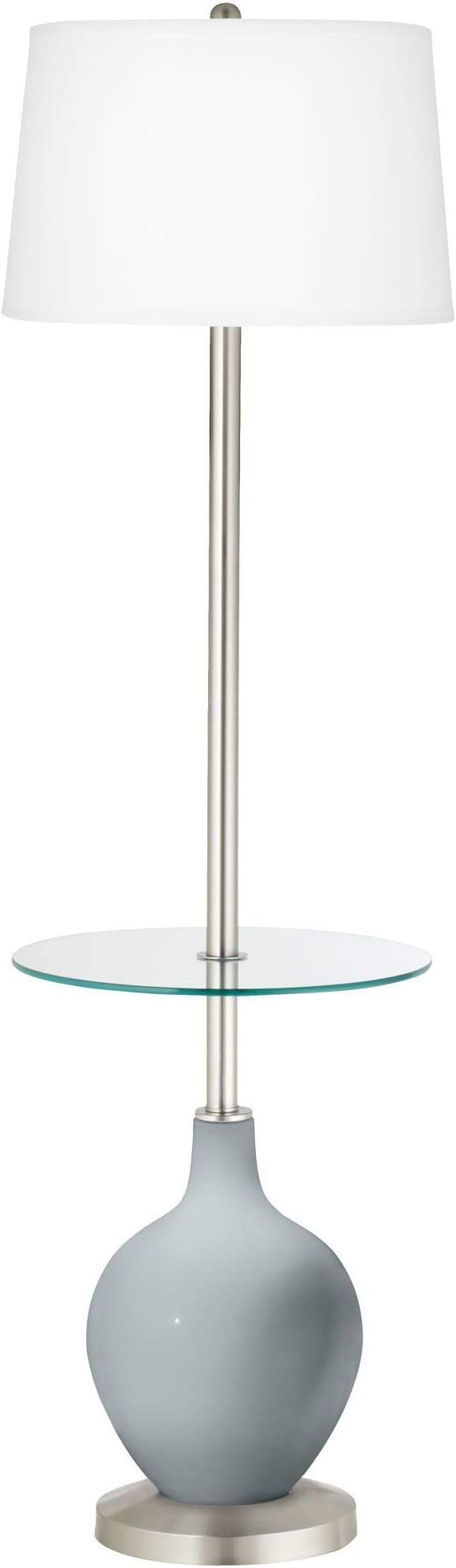 Color + Plus Uncertain Gray OVO Tray Table Floor Lamp