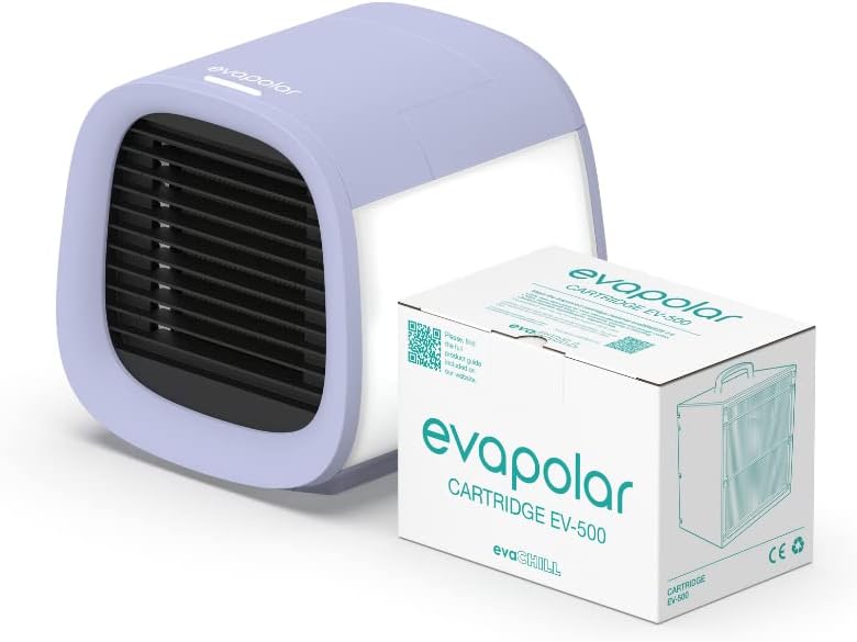Bundle 2 items: Evapolar evaCHILL Personal Evaporative Air Cooler (lavender) and extra cartridge