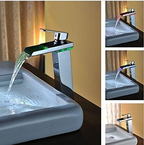 GOWE LED Tall Basin Faucet Water Tap Bathroom Sink Mixer Waterfall Torneira Chrome Vanity Vessel Sinks Mixers Taps Faucets