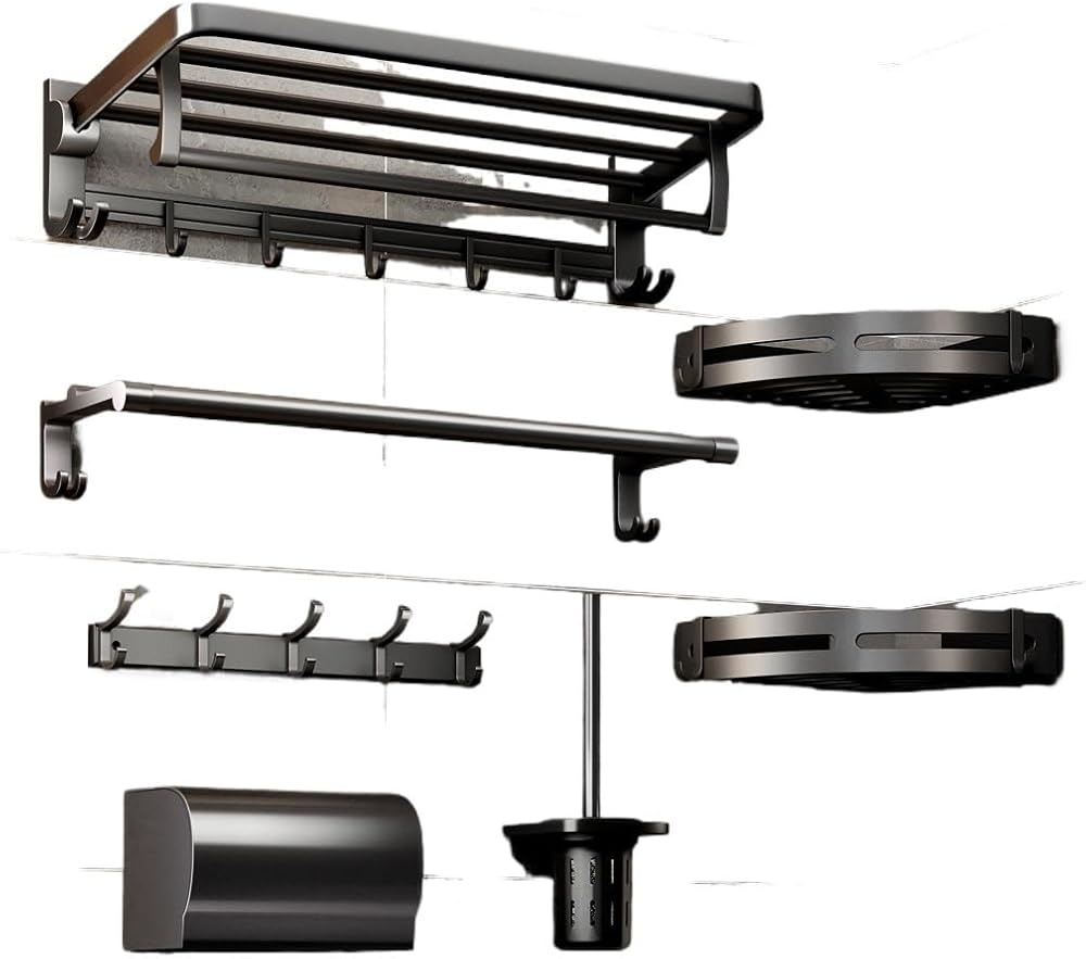 Non Perforated Towel Rack, Bathroom Wall Mounted Storage, Toilet Hanging Rod