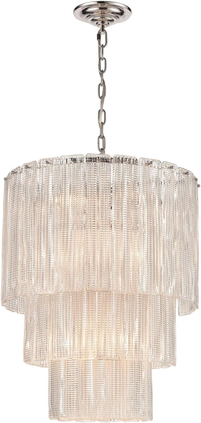 D4295 Diplomat 14-Light Chandelier Medium, 21W X 21D X 25.5H, Clear, Chrome