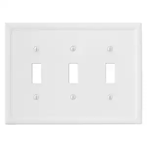 Hampton Bay 3-Gang Bright White Insulated Toggle Stone Wall Plate (1-Pack)