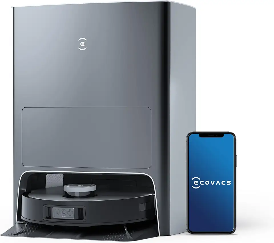 ECOVACS DEEBOT X1 Omni Robot Vacuum and Mop Combo with Self-Emptying, Auto-Wash, Auto-Refill and Auto-Hot Air Drying, 5000Pa Suction, AIVI 3D Obstacle Avoidance, Built-in YIKO Voice Assistant, Black