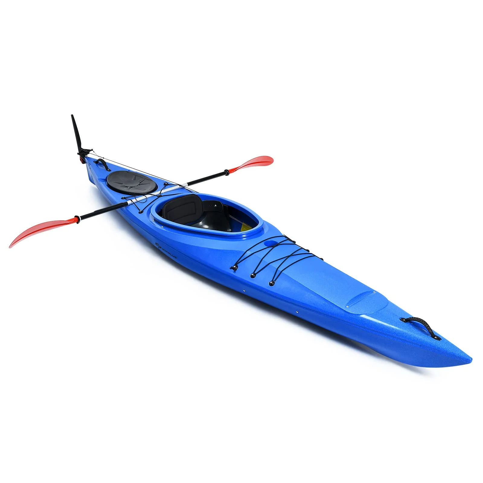 Goplus Single 12 FT Sit-in Kayak, Touring Fishing Keel Kayaks W/ Aluminum Paddle
