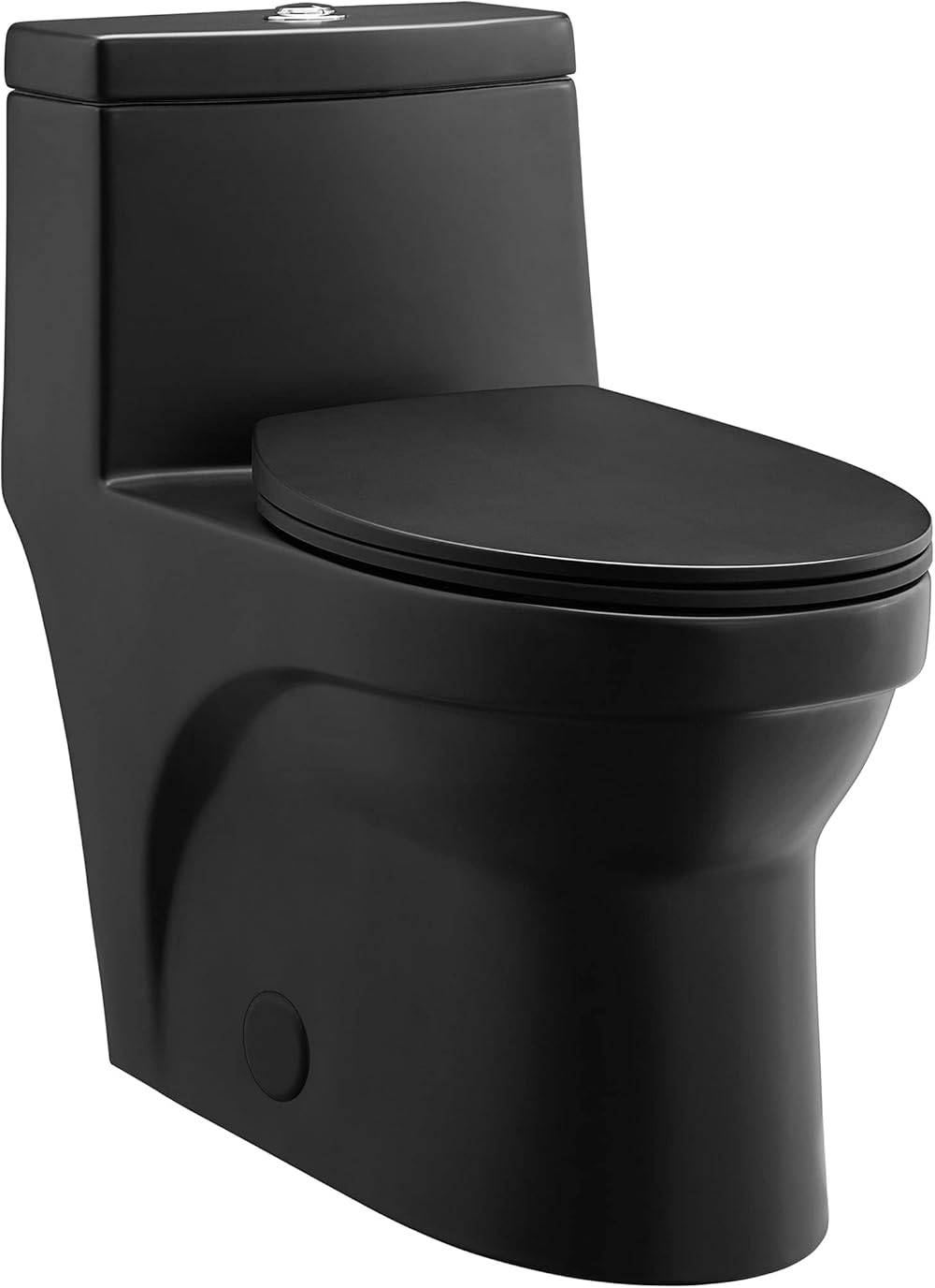 Swiss Madison SM-1T118 Virage One Piece Toilet, Modern Toilets For Bathrooms, ADA Toilet, Black Toilet, Elongated Dual Flush 0.8/1.28 gpf, Matte Black
