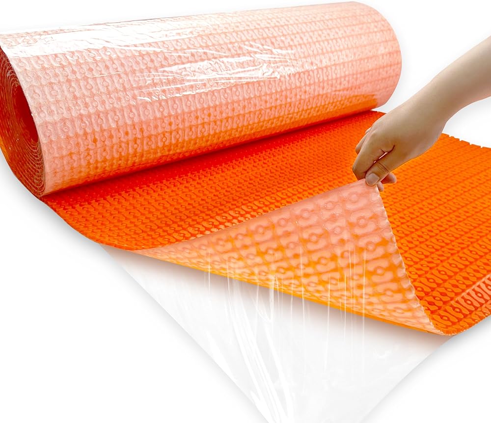 Self-Adhesive Peel and Stick Uncoupling Membrane Roll YeloDeer, Heating Floor Waterproofing Underlayment and Crack Prevention Membrane 135 Sq. Ft.