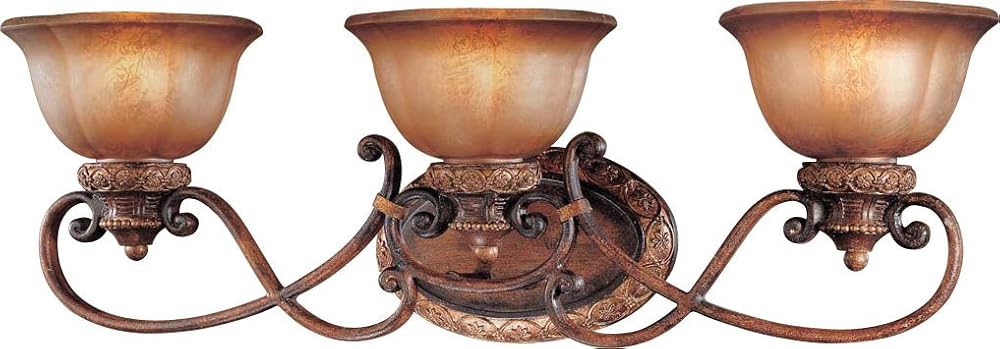 Minka Lavery Wall Light Fixtures 6353-177 Illuminati Glass Bath Vanity Lighting, 3 Light, 300 Watts, Bronze