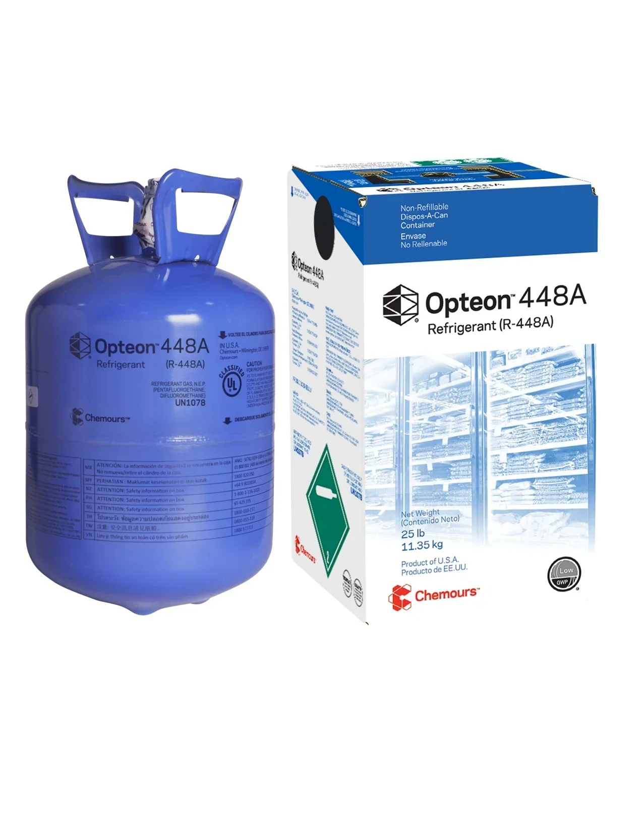 R448A 25lb Cylinders Refrigerants Chemours/Opteon