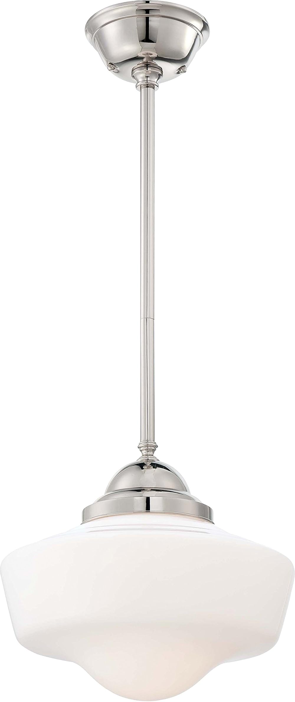 Minka Lavery Schoolhouse Pendant Ceiling Lighting 2256-613, Mini Pendant Round, 1 Light 150 Watt, Polished Nickel