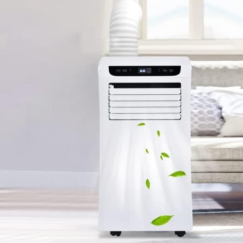 Portable Air Conditioner with Remote Control 8,000 BTU Compact Home AC Cooling Unit with Dehumidifier & Fan Modes, Complete Window Mount Exhaust Kit, 115V