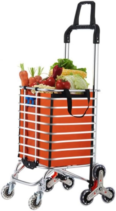 Foldable Shopping Cart Portable Grocery Cart Utility Lightweight Stair Climbing Shopping Carts with Rolling Swivel Wheel