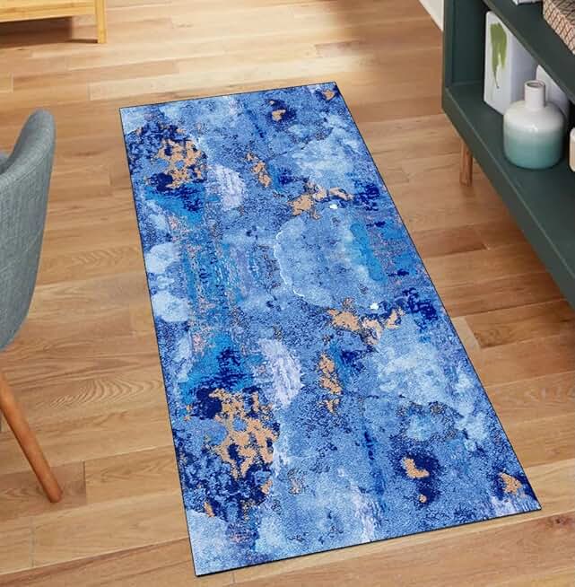 Rug Runners for Hallway Long Kitchen Navy Blue Non Slip 2'4
