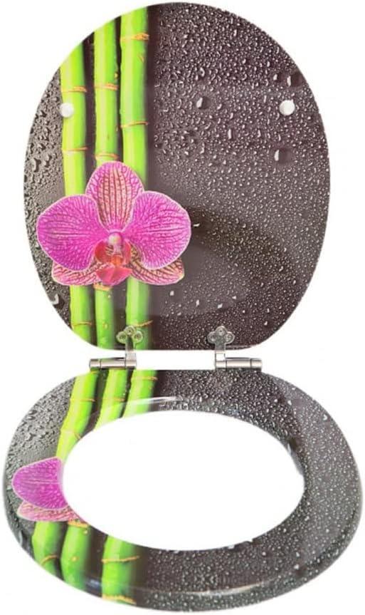 NMZAW-88 Gray Convenient Wood Universal Toilet Seat Cover MDF Bathroom Heavy Duty for Guest