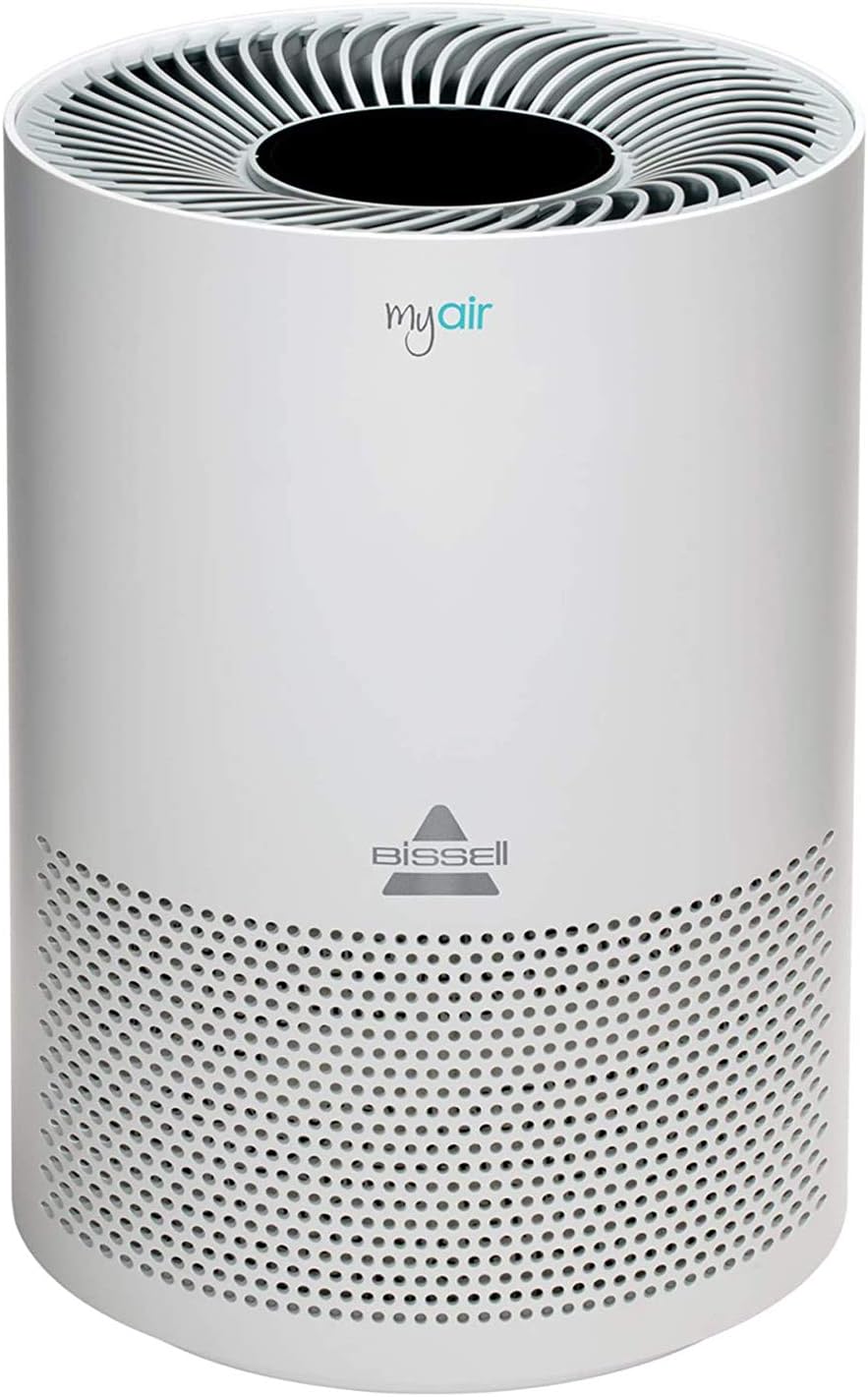 BISSELL MYair Air Purifier with High Efficiency and Carbon Filter for Small Room and Home, Quiet Air Cleaner for Allergens, Pets, Dust, Dander, Pollen, Smoke, Hair, Odors, Timer, 2780A