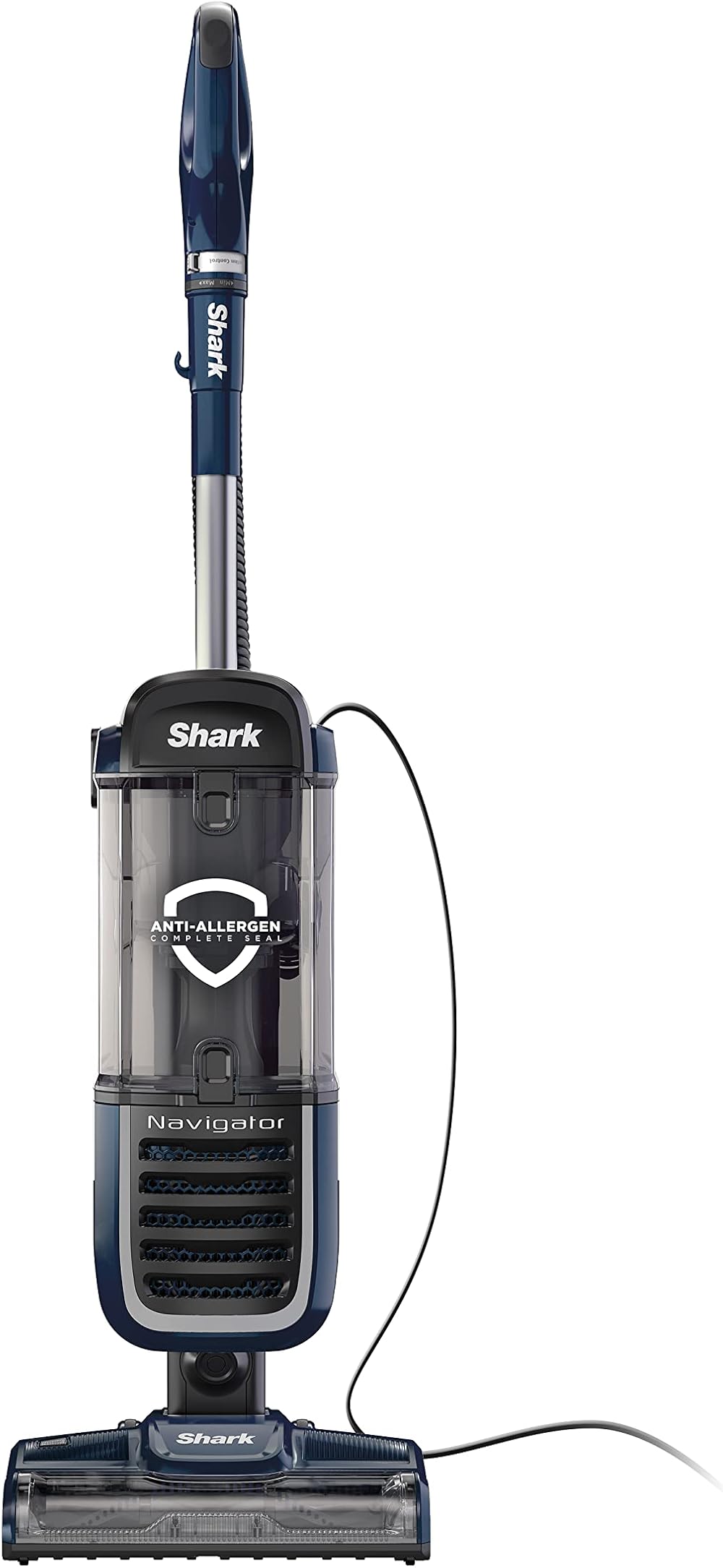 Shark NV151 Navigator Pro Complete Upright Vacuum with HEPA Filtration, Swivel Steering, Power Brush, Crevice Upholstery Tool, for Pet Hair & Multi-Surface Cleaning, Navy, 0.87 Qt. Dust Cup