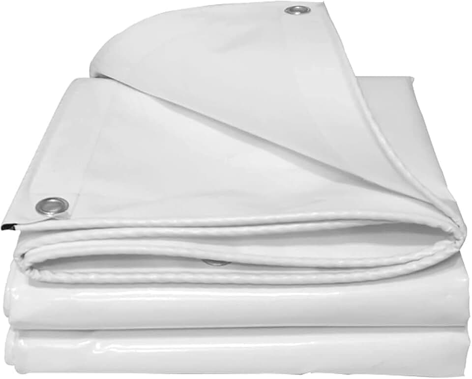 Heavy Duty Waterproof Tarp 4x6m, Durable Tear Proof Tarpaulin Covering, Waterproof Tarp Camping, Reinforced Edges, with Aluminum Grommets, for Boat, RV Or Pool Cover