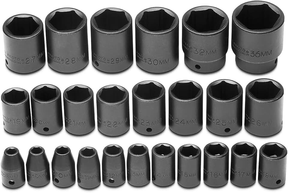 Proto Impact Socket Set,1/2 In Dr,25 pc (J74206)