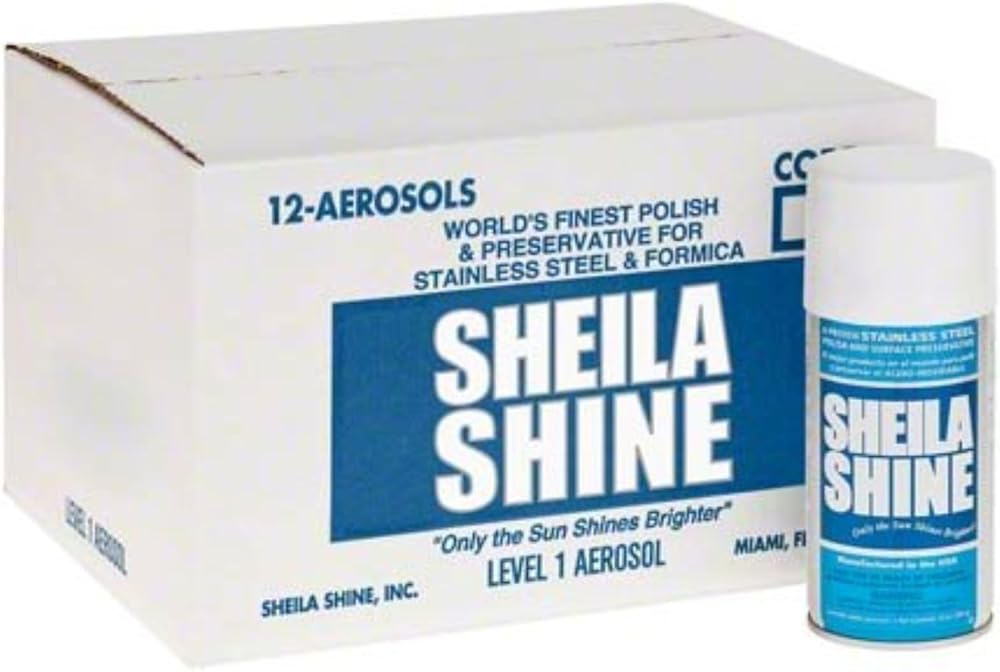 Sheila Shine Stainless Steel Polish & Cleaner | 12 x 10 oz Aerosol Spray Can| Protects Appliances from Fingerprints and Grease Marks | Residue & Streak Free |10 Oz Aerosol Can | Pack of 12