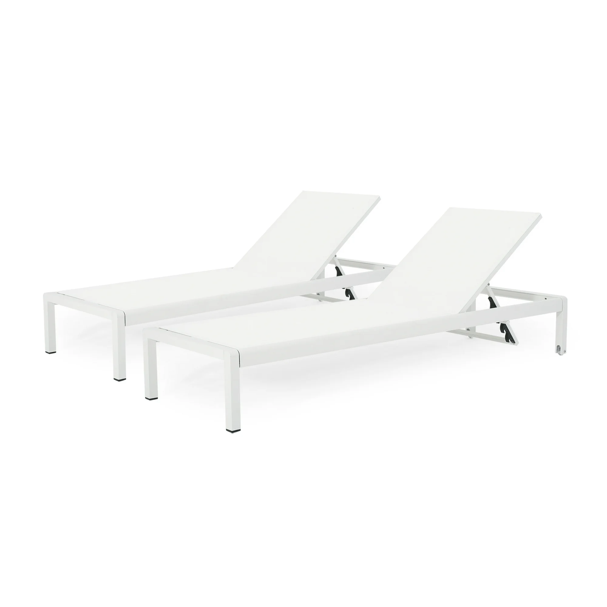 Mitchell Outdoor Chaise Lounge, Set of 2, White