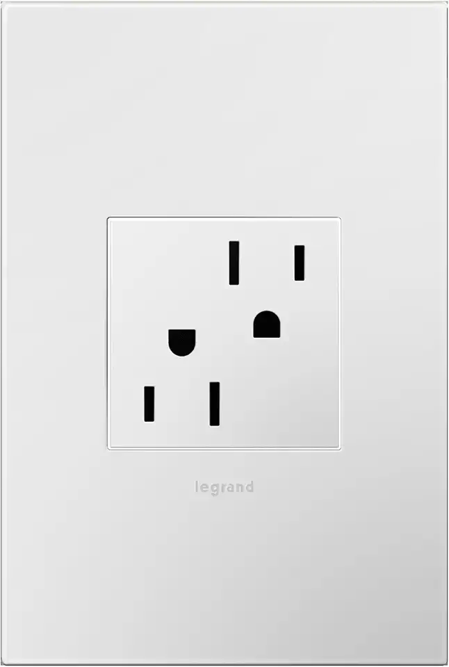 Legrand adorne 15A Tamper-Resistant Outlet With Matching Wall Plate (Gloss White Finish), ARTR152W4WP, 24-Pack