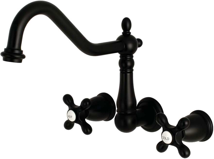 Kingston Brass KS1020AX Heritage Roman Tub Faucet, Matte Black, 13 x 7.94 x 6.19