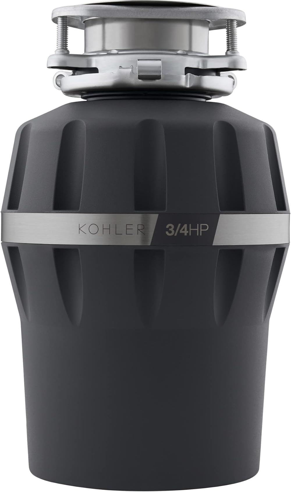 KOHLER 29361-CHR Reckon Garbage Disposal with Sound Reduction, 3/4 HP Continuous Feed, Power Cord Included, Charcoal