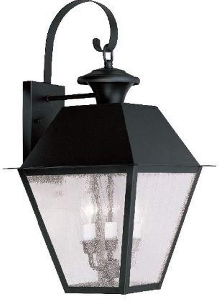 2168-04 Mansfield 3-Light Outdoor Wall Lantern, Black