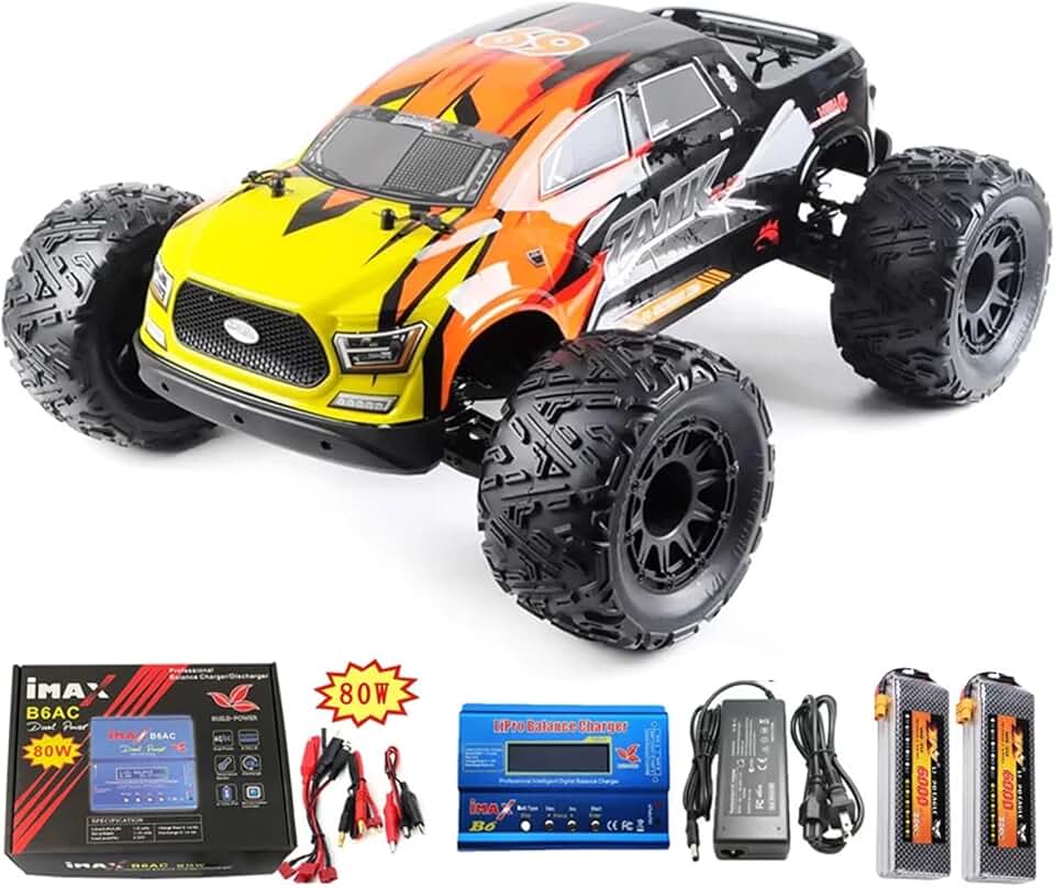1/8 FS Tank 110km/h 4x4 Off-Road High Speed RC Cars150A ESC Professional Racing Remote Control Buggy,Toys for Adults,6S 6500mah Battery… (Orange)