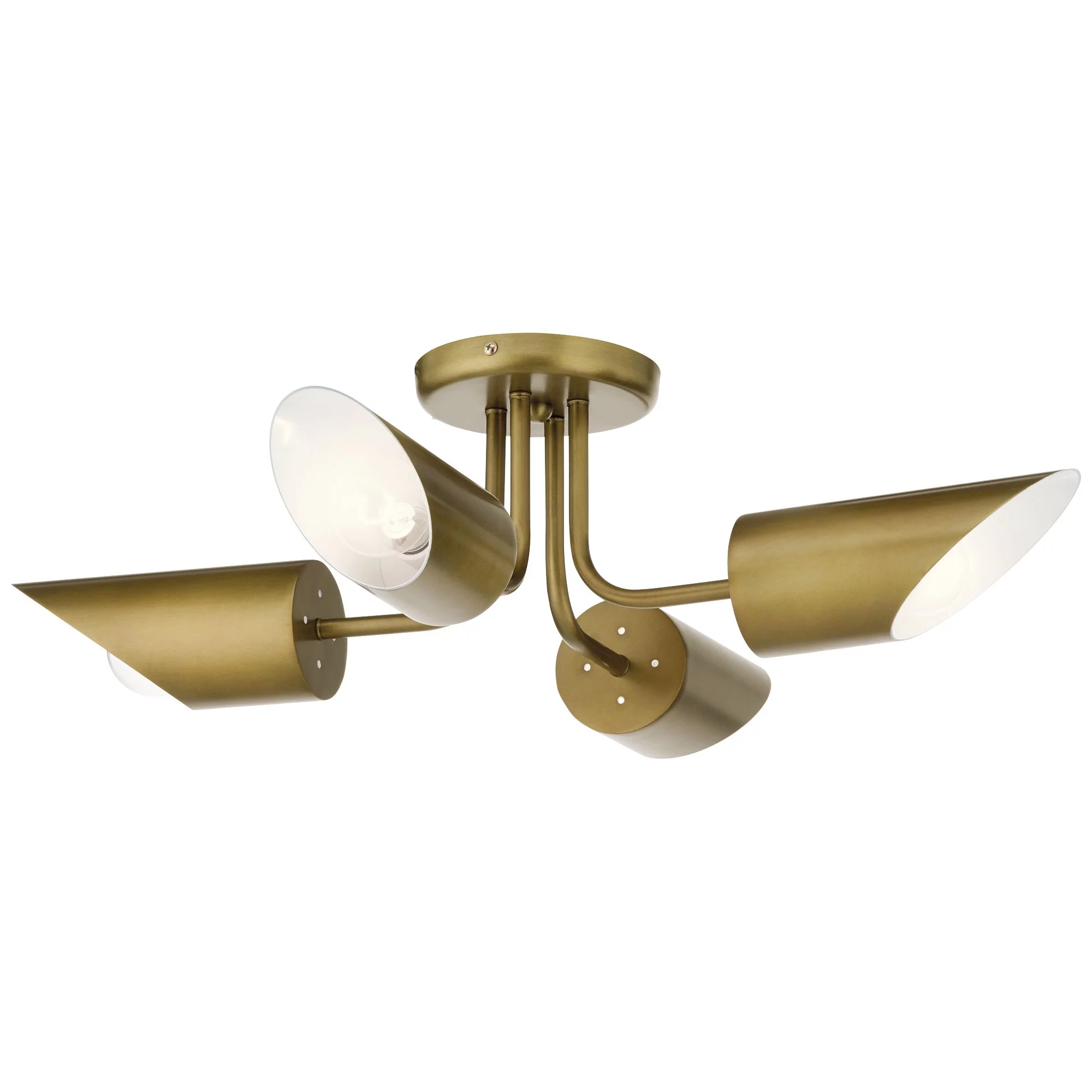 4 Light Semi-Flush Mount In Mid-Century Modern Style-8 Inches Tall And 28 Inches Wide Kichler Lighting 52164Nbr