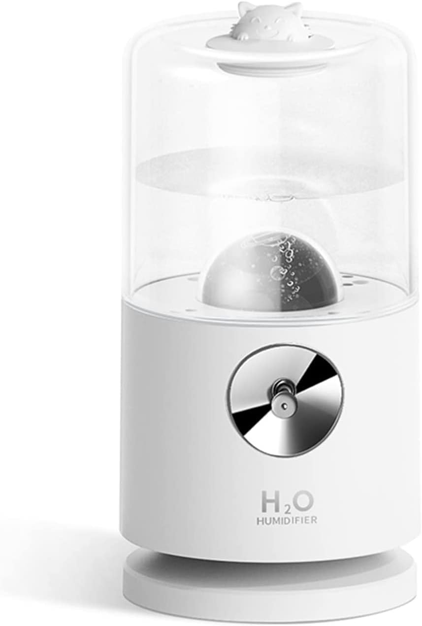 Portable Mini Projector Humidifier 400ml Small Cool Mist Humidifier USB Personal Desktop Humidifier for Bedroom Office Home(Color:Black Wn2)(White Tm3)