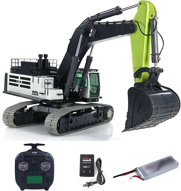 1/12 Metal RC Hydraulic Excavators ZE960G Double Pump Smoke Unit Light Sound System Motor Servo ESC RTR Radio Control Digger