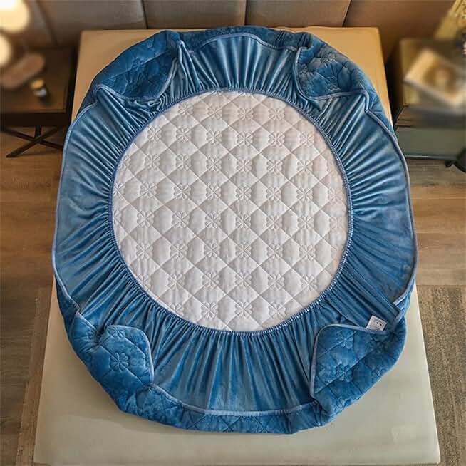 Milk Fleece Clip Cotton Bed Hat Single Piece Winter Thickened Coral Flannel Bedspread Protective Cover Sheets(200 * 220CM)