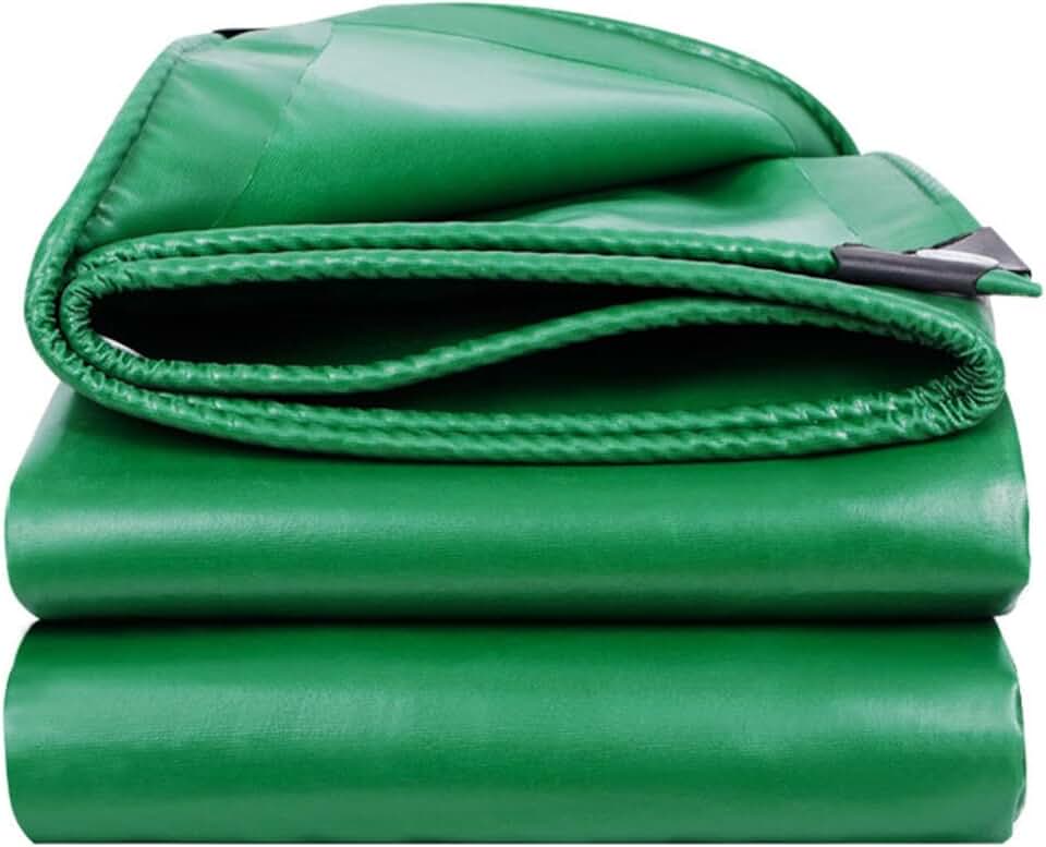 Green Tarpaulin Heavy Duty PVC Tarp Cover Sheet 0.4mm Thick 4x4m Canopy Tent with Reinforced Grommets Camping Caravan Tarpaulin,Support Customised (Size:2x5m)
