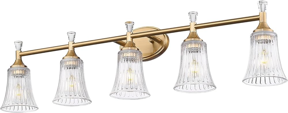 zeyu Modern Vintage Gold 5-Light Bathroom Lights Over Mirror, 38.5