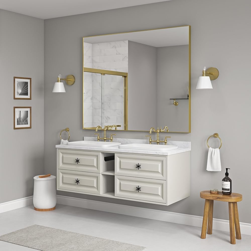 Bathroom Vanity with 2 Sinks, 60